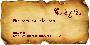 Moskovics Ákos névjegykártya