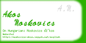 akos moskovics business card